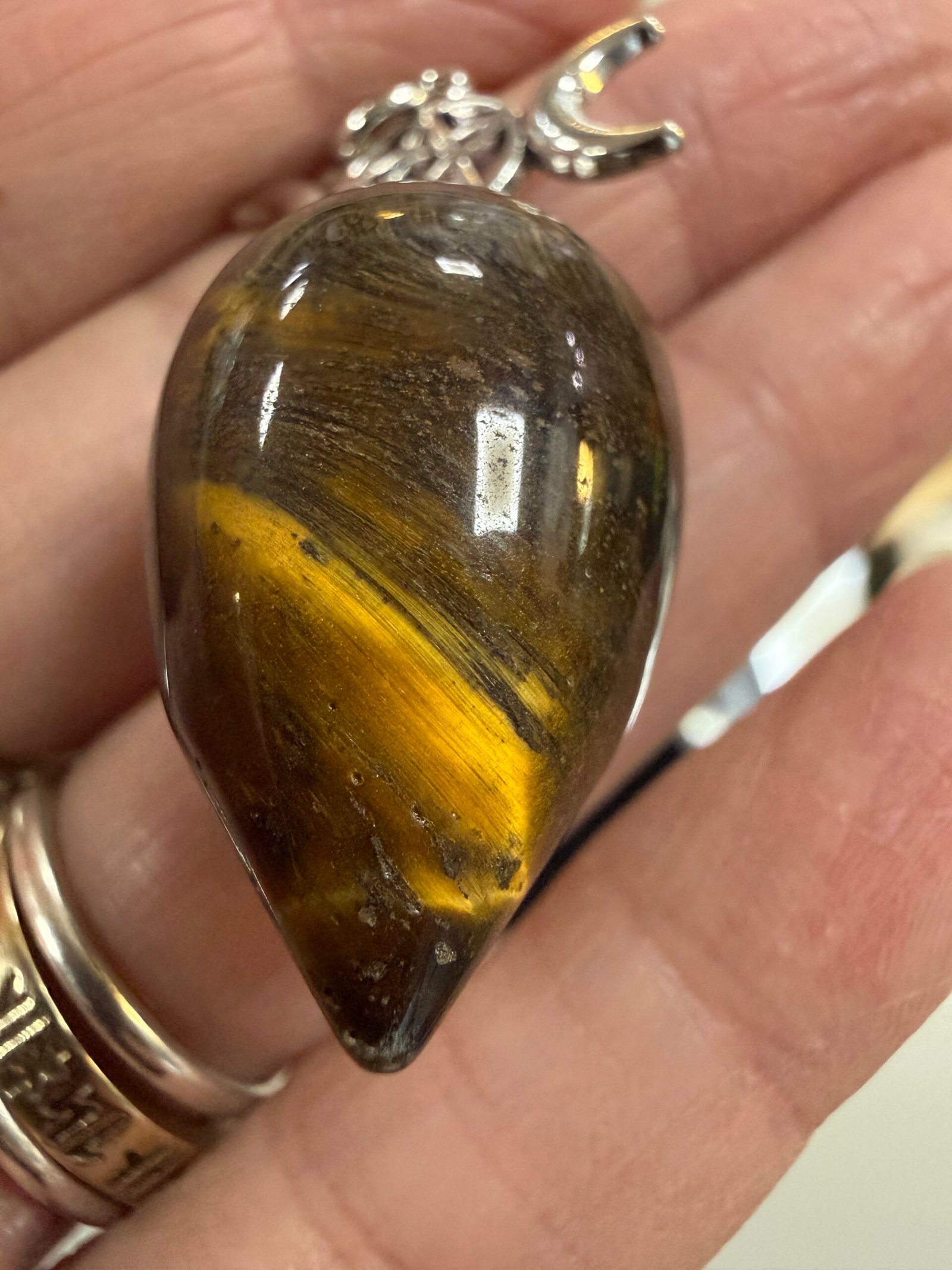 Tiger Eye Triple Moon Pendulum - Image 3