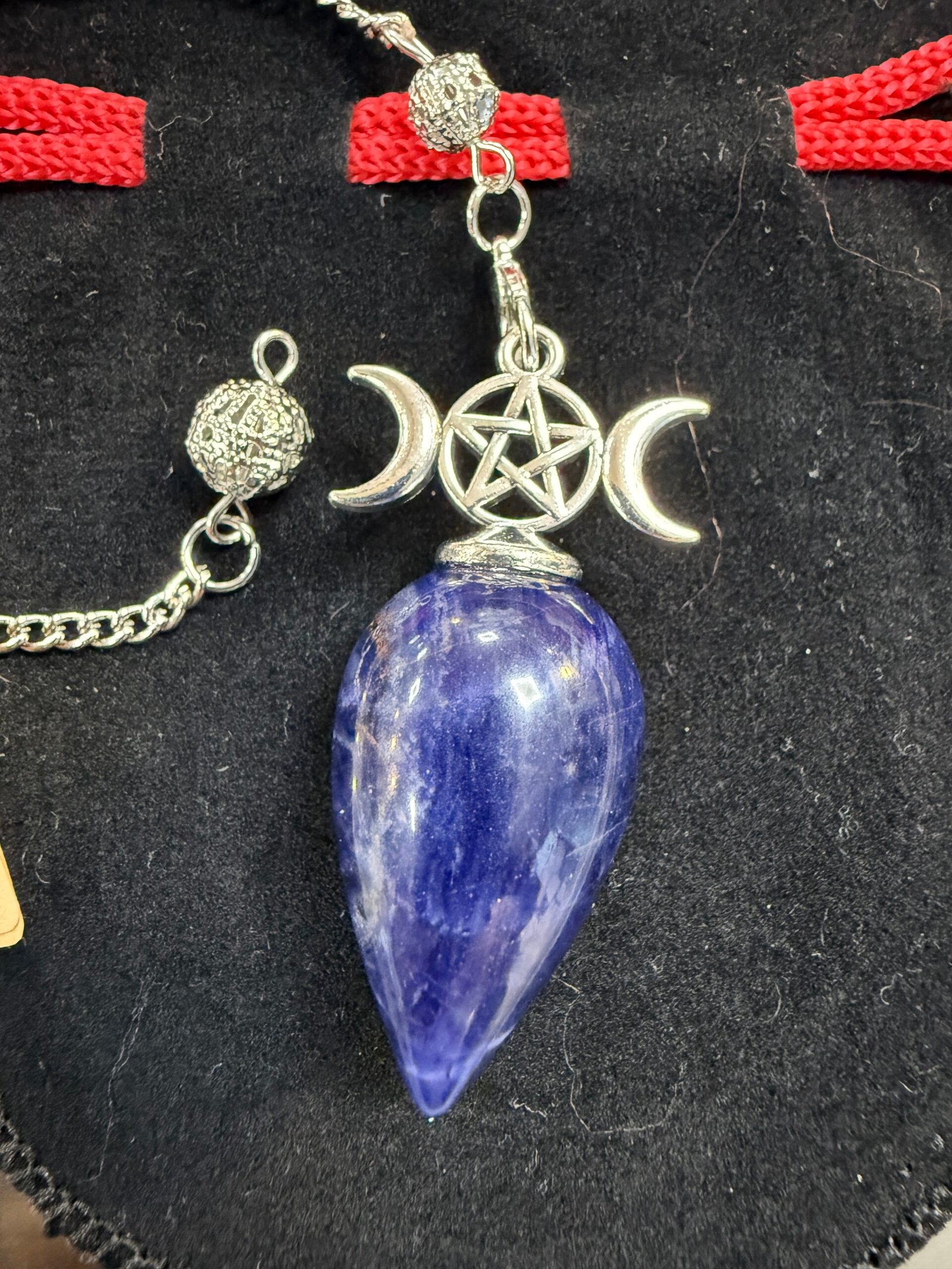 Sodalite Triple Moon Pendulum