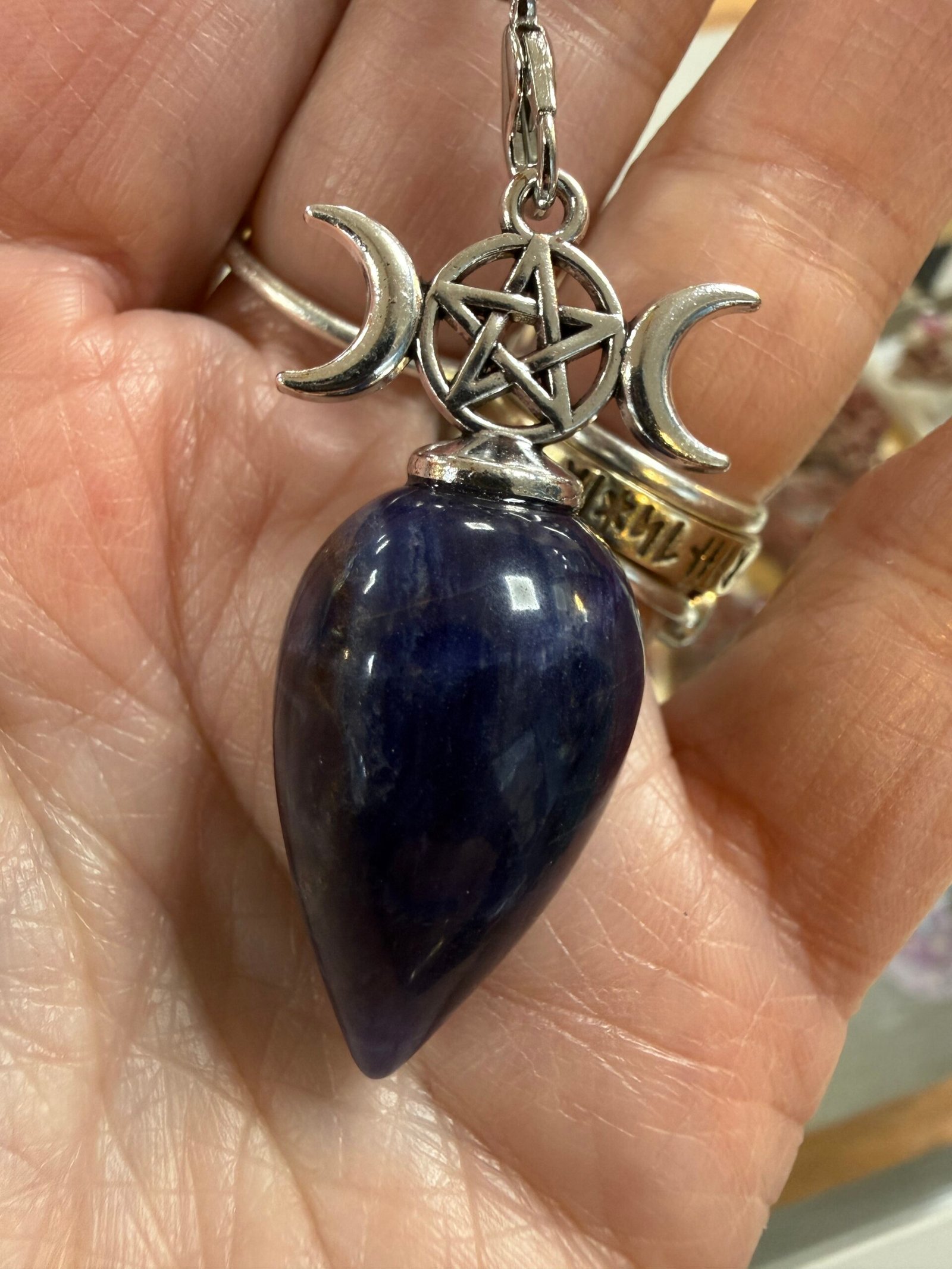 Sodalite Triple Moon Pendulum - Image 2