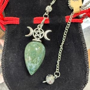 Indian Agate Triple Moon Pendulum