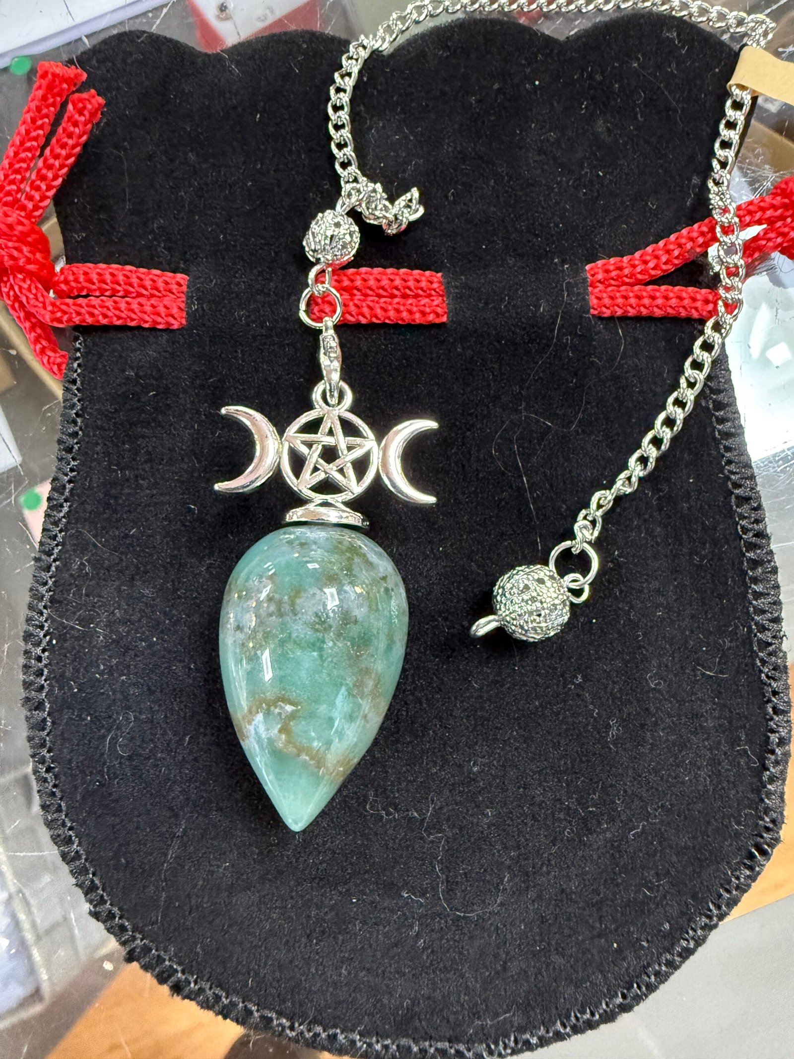 Indian Agate Triple Moon Pendulum - Image 2