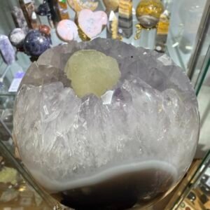 Large Amethyst Sphere with Calcite