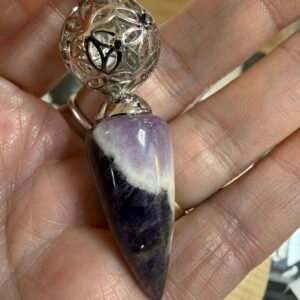 Chevron Amethyst Flower of Life Pendulum